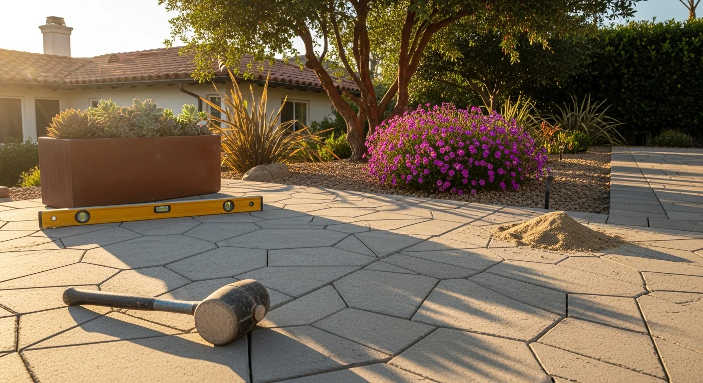 Concrete paver patio installation in San Diego