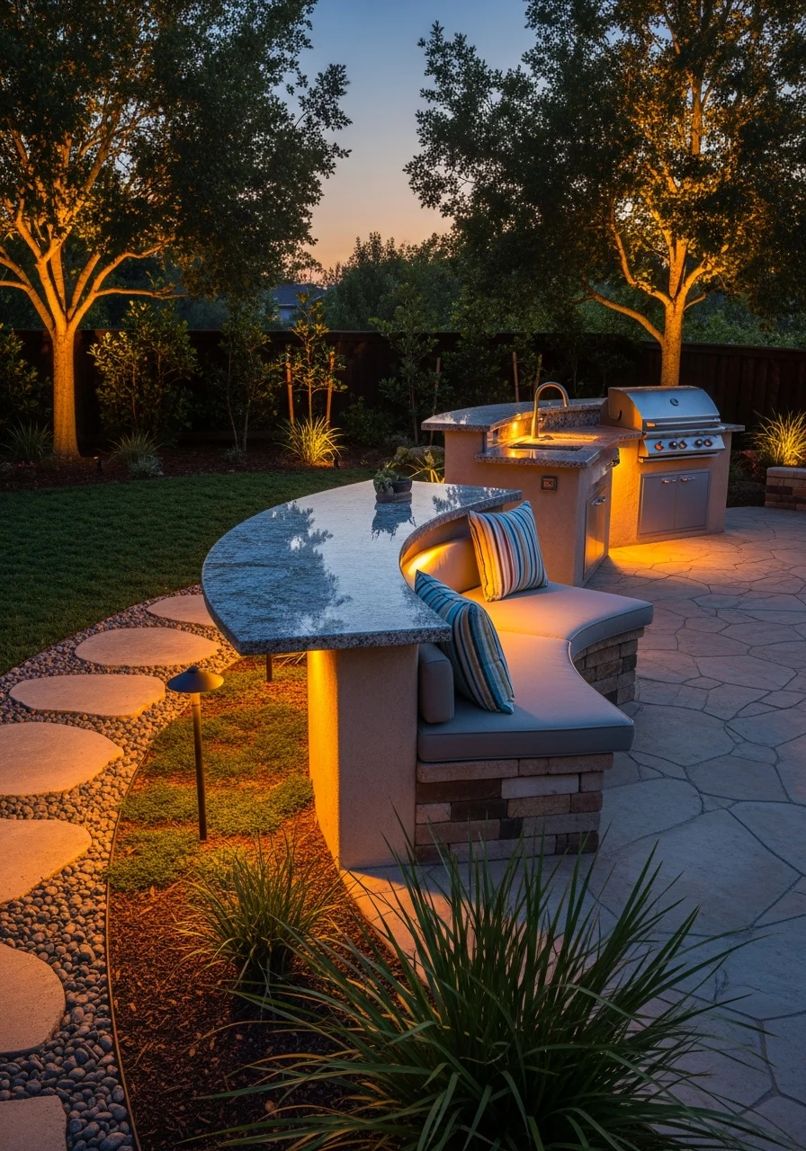 Paver and landscape installation in a San Marcos residential backyard